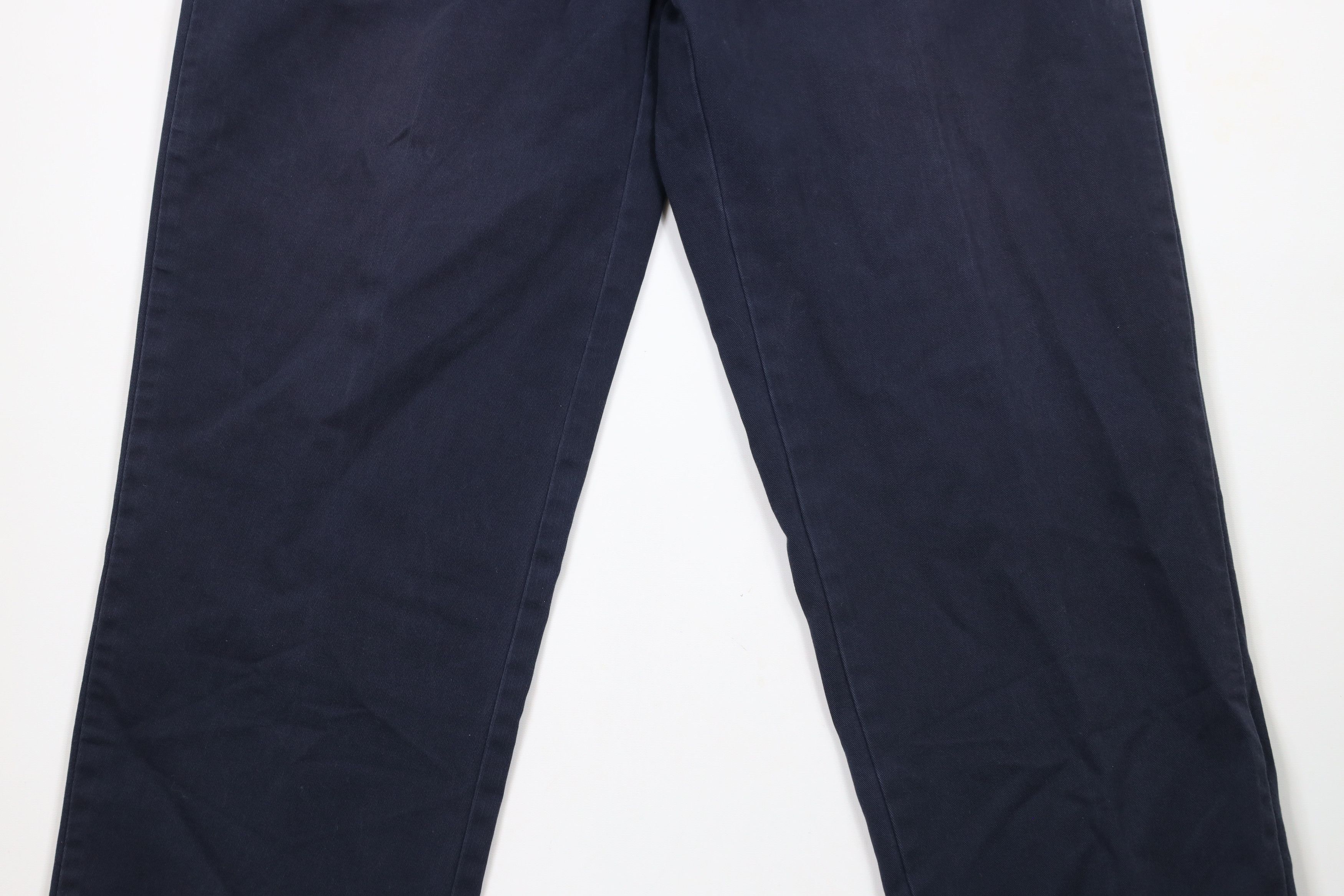Ralph Lauren × Vintage Vintage 90s Ralph Lauren Wide Leg Chino Pants Navy Blue Size US 35 - 3 Thumbnail