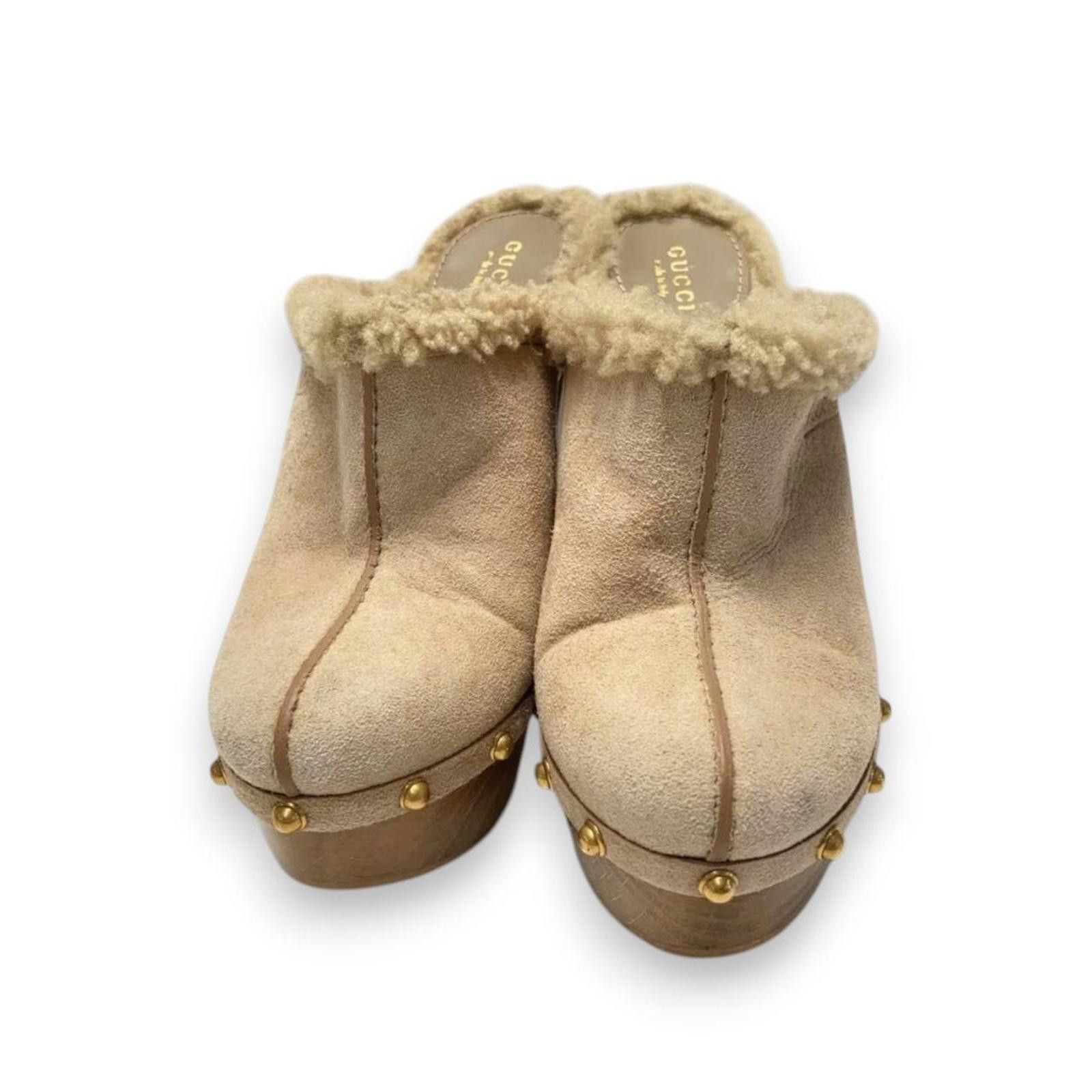 Gucci Gucci authentic rare shearling fur suede boots / clogs Size US 7 / IT 37 - 5 Thumbnail