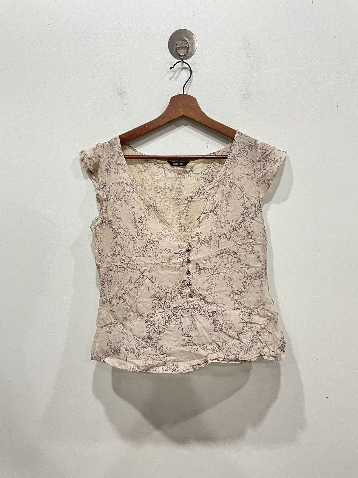 Designer × Pas de Calais × Vintage Pas de Calais Non sleeves Blouse Size XS / US 0-2 / IT 36-38 - 1 Thumbnail