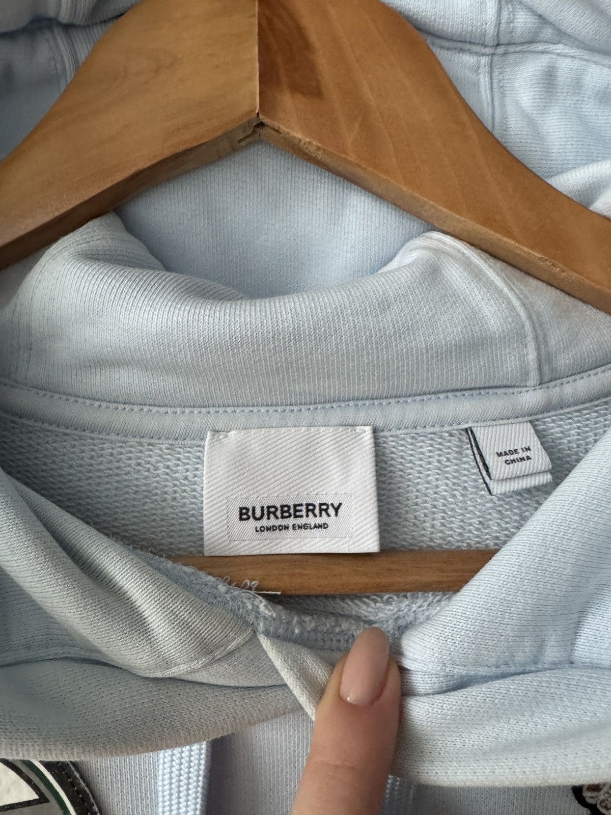 Burberry Burberry 23AW HoodiePatch Cotton Light Blue Brown Bicolor Size US XS / EU 42 / 0 - 5 Thumbnail