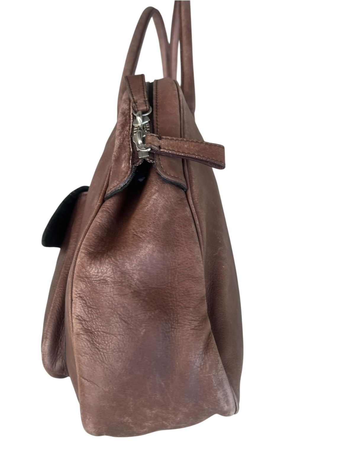 agnes b. Vintage Agnes B. Faded Patina Cow Leather Cargo Bag Size ONE SIZE - 10 Thumbnail