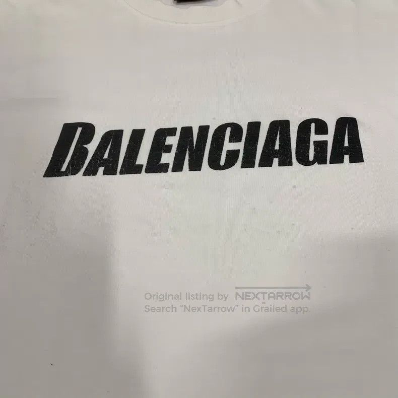Balenciaga Balenciaga White Destroyed Letter Logo Short Sleeve Size US XXS / EU 40 - 6 Thumbnail