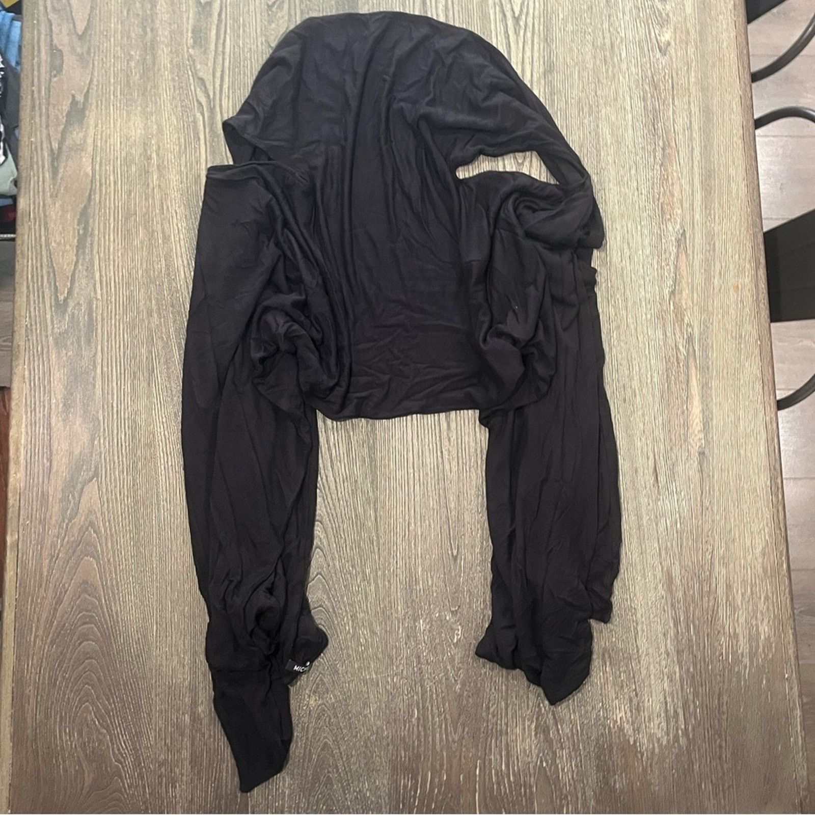 Vintage Michi Scarf Cape Poncho Coverup Jersey Black One Size Size ONE SIZE - 2 Thumbnail