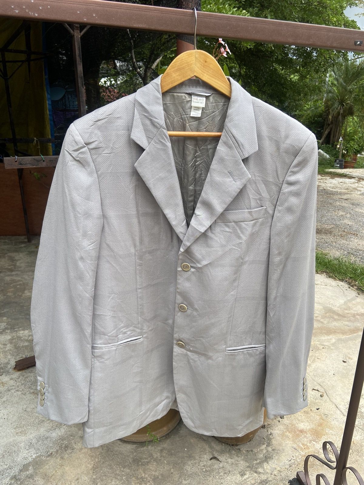 Versace Vintage 1990’s Gianni Versace Checked Stripe Blazer Jacket Size 42R - 1 Thumbnail