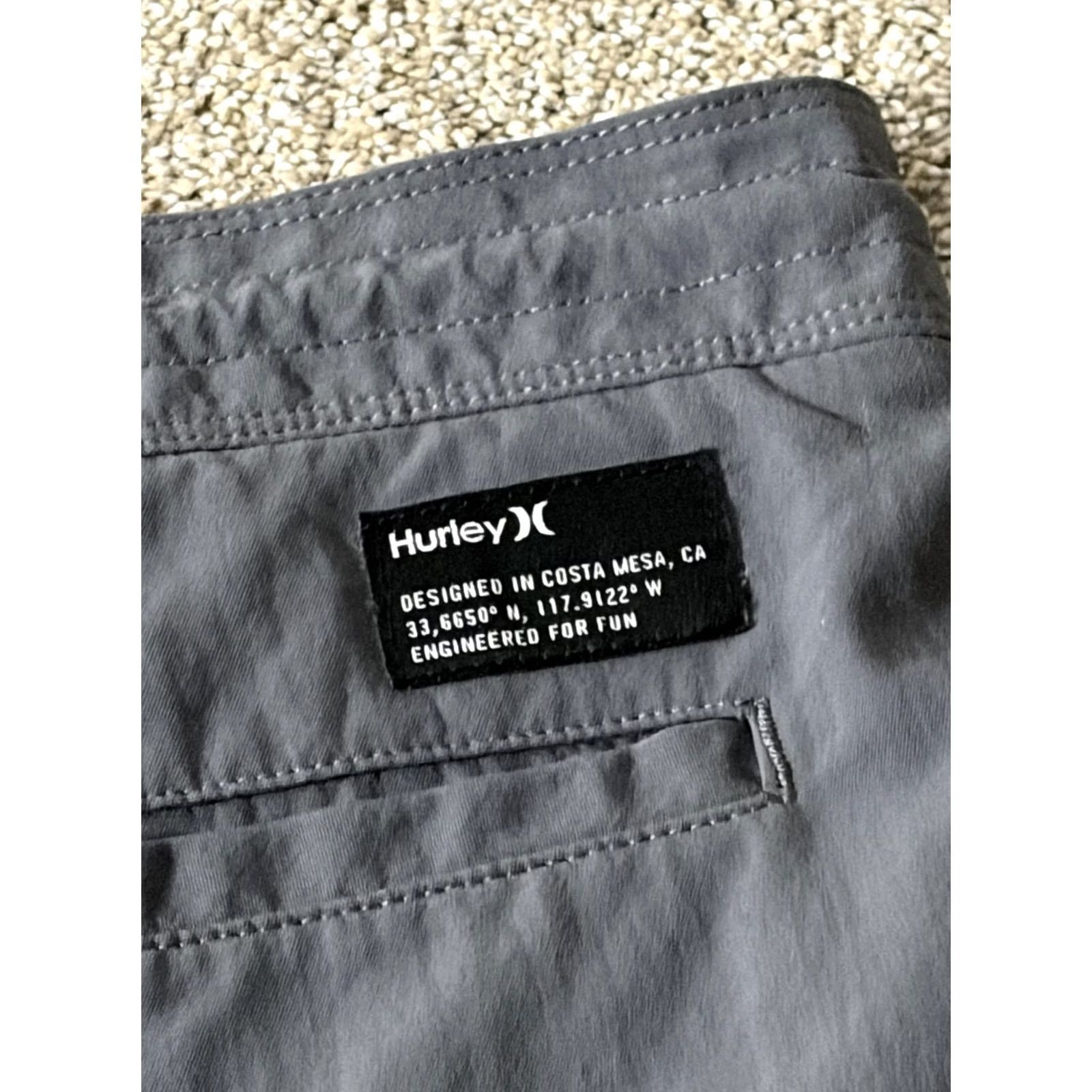 Hurley Hurley Mens Board Shorts 40 Gray Quick Dry Dri-Fit Above-the-Knee Swim Trunks with Drawstring Pockets Atlantic Surf Beach Size US 40 / EU 56 - 7 Thumbnail