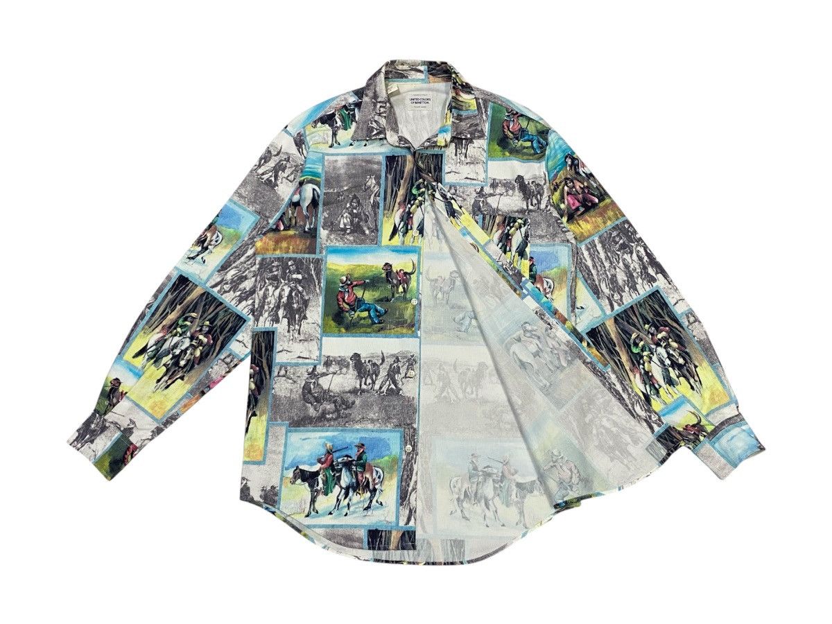 United Colors Of Benetton United Colors Of Benetton Cowboys Printed Shirt Button Ups Size US S / EU 44-46 / 1 - 5 Thumbnail