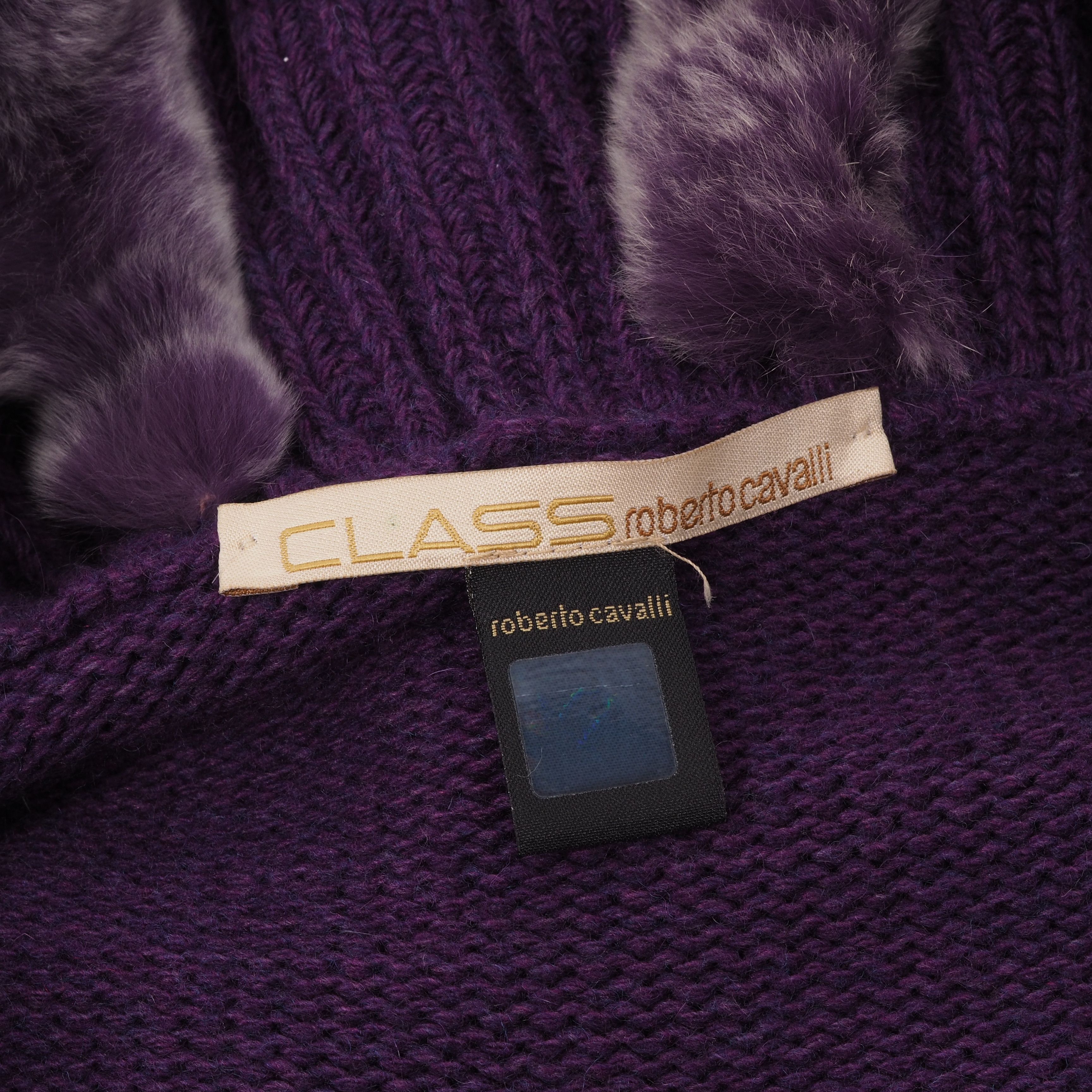 Roberto Cavalli Roberto Cavalli Vintage Purple Fur Knit Sweater Cardigan Size M / US 6-8 / IT 42-44 - 6 Thumbnail