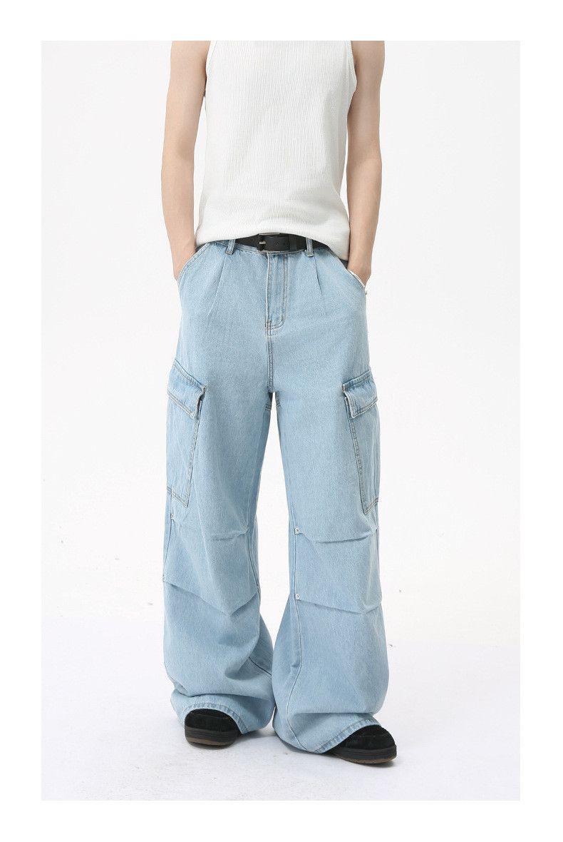 Japanese Brand Japanese retro style multi-pocket straight leg cargo jeans Size US 32 / EU 48 - 1 Thumbnail