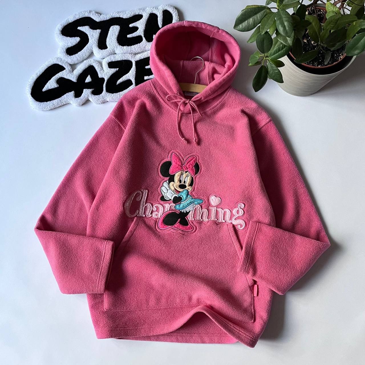 Disney × Vintage Disneyland Resort Paris Mickey Mouse Big Logo Fleece Hoodie Size M / US 6-8 / IT 42-44 - 2 Thumbnail