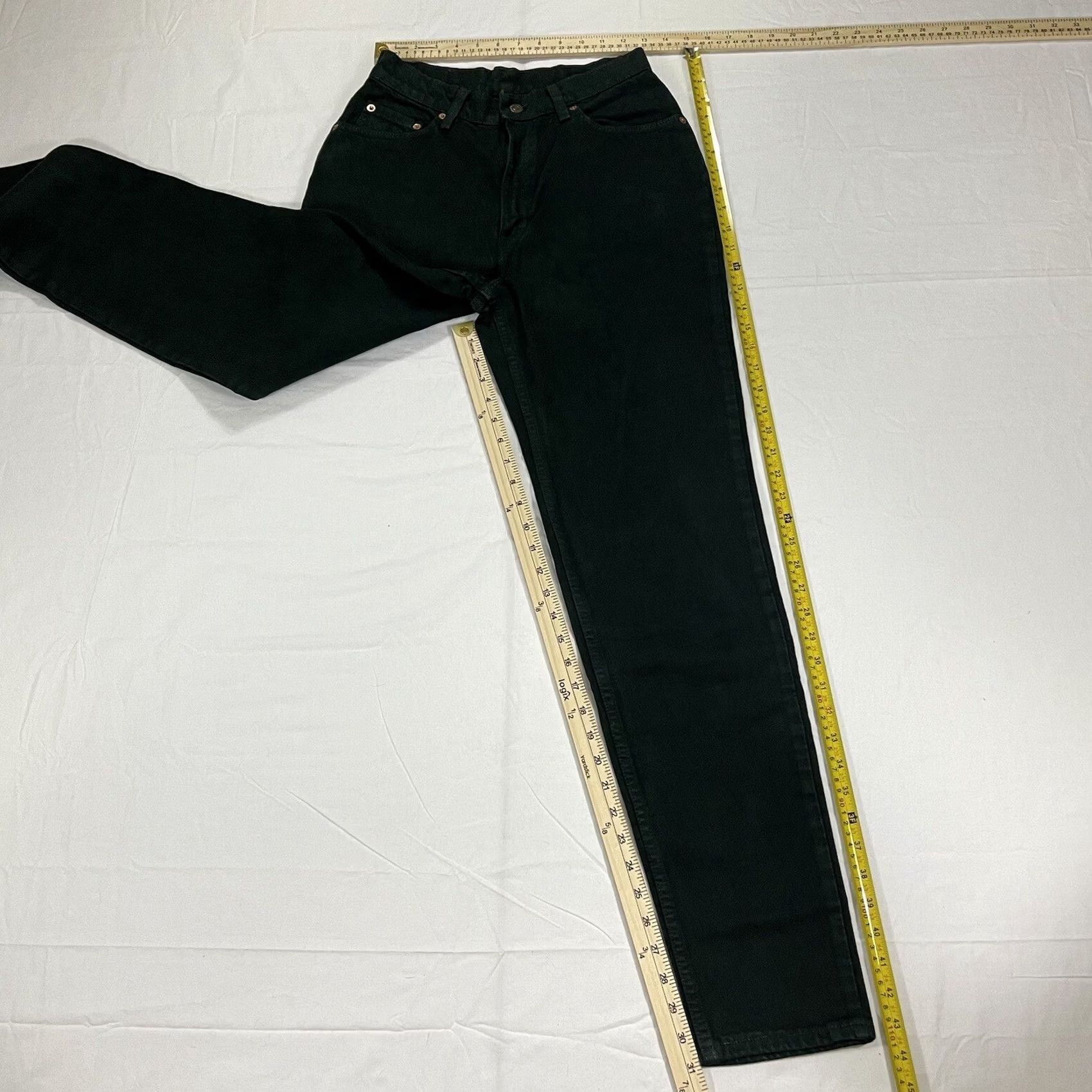 Levi's VINTAGE Levi's Jeans 512 Slim 90s Women Green 11 LONG Denim Cotton High Rise Regular Fit Tapered 100% Cotton 90s Theme Womens Size 32" / US 10 / IT 46 - 2 Thumbnail