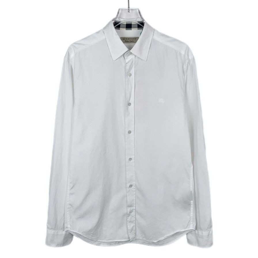 Burberry Burberry White Cotton Collared Long Sleeve Shirt K26WX Size US S / EU 44-46 / 1 - 1 Thumbnail