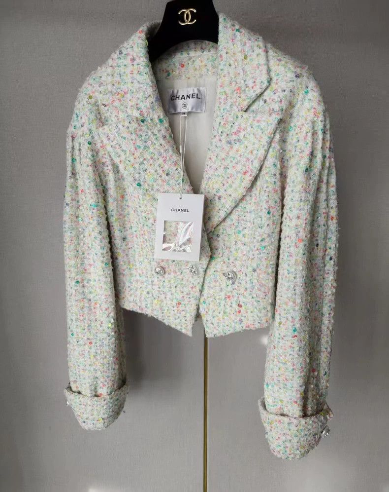 Chanel Chanel Tweed Cropped Jacket - dmc Size US M / EU 48-50 / 2 - 1 Thumbnail