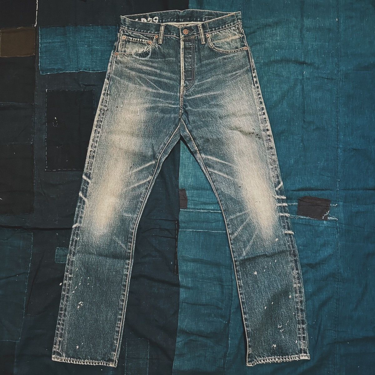 image of Visvim Social Sculpture 16, Damaged 29 Denim in Blue, Men's (Size 30)