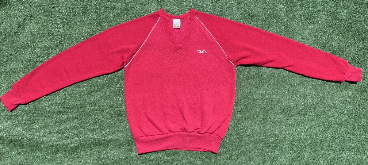 Wrangler Vintage 80’s Wrangler Bird Pink V-Neck Sweatshirt Womens Med Size M / US 6-8 / IT 42-44 - 3 Thumbnail