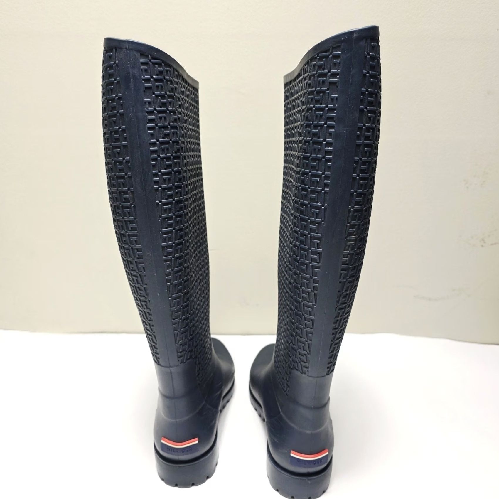 Tommy Hilfiger Womens Tommy Hilfiger Raindrop Navy Blue Tall Casual Rain Boots Size 7 Women Short Code: NI Size US 7 / IT 37 - 5 Thumbnail
