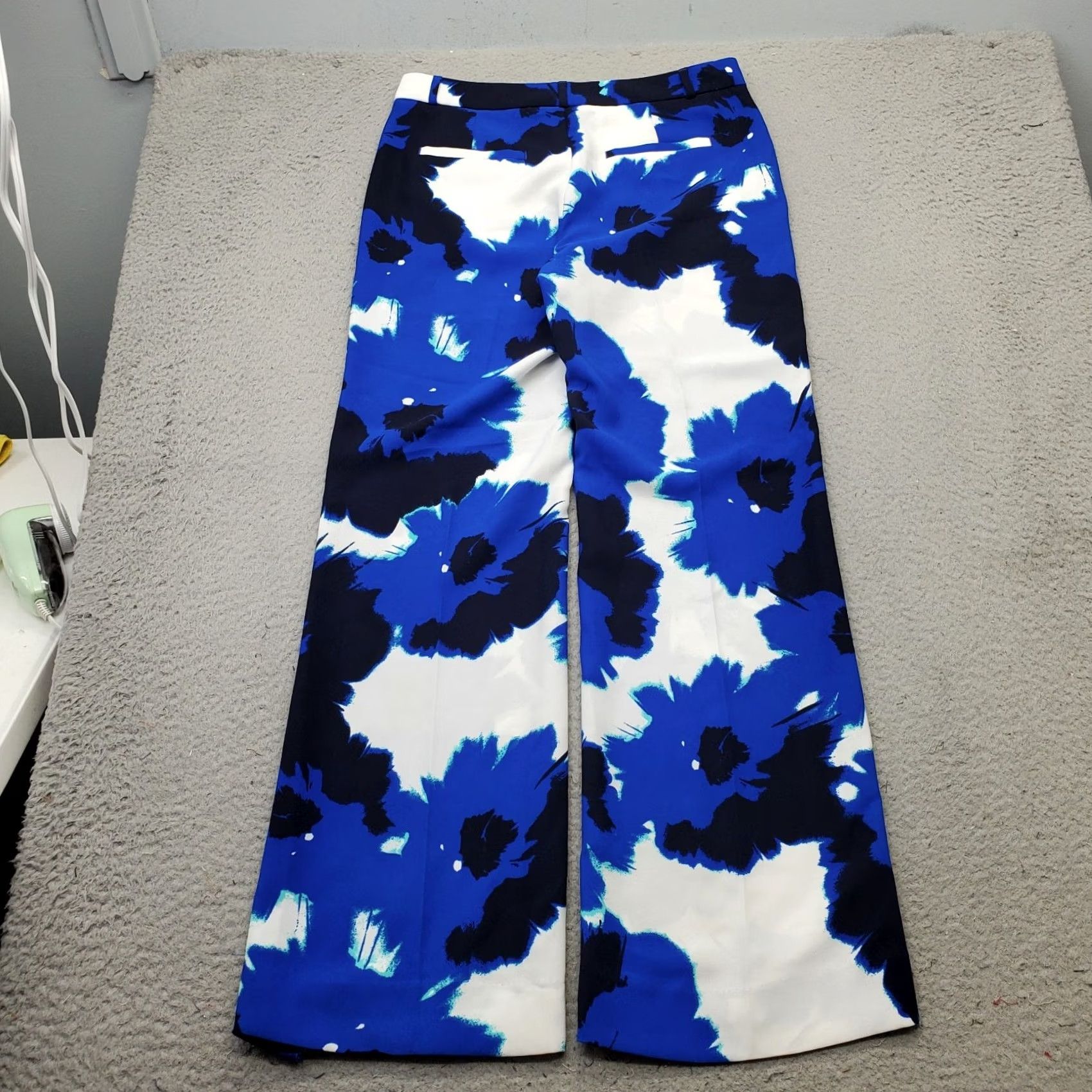 Banana Republic Banana Republic Blake Pants Womens 4 Multi Floral Wide Leg Mid Rise Zip Fly Size 27" / US 4 / IT 40 - 2 Thumbnail