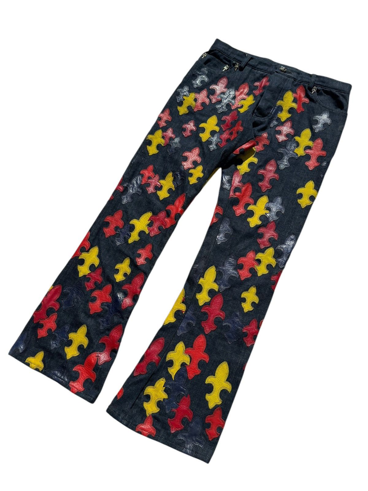 Chrome Hearts Chrome Hearts 1/1 200 Patch Flooded Fleur Patch RS Cut Denim Size US 33 - 3 Thumbnail