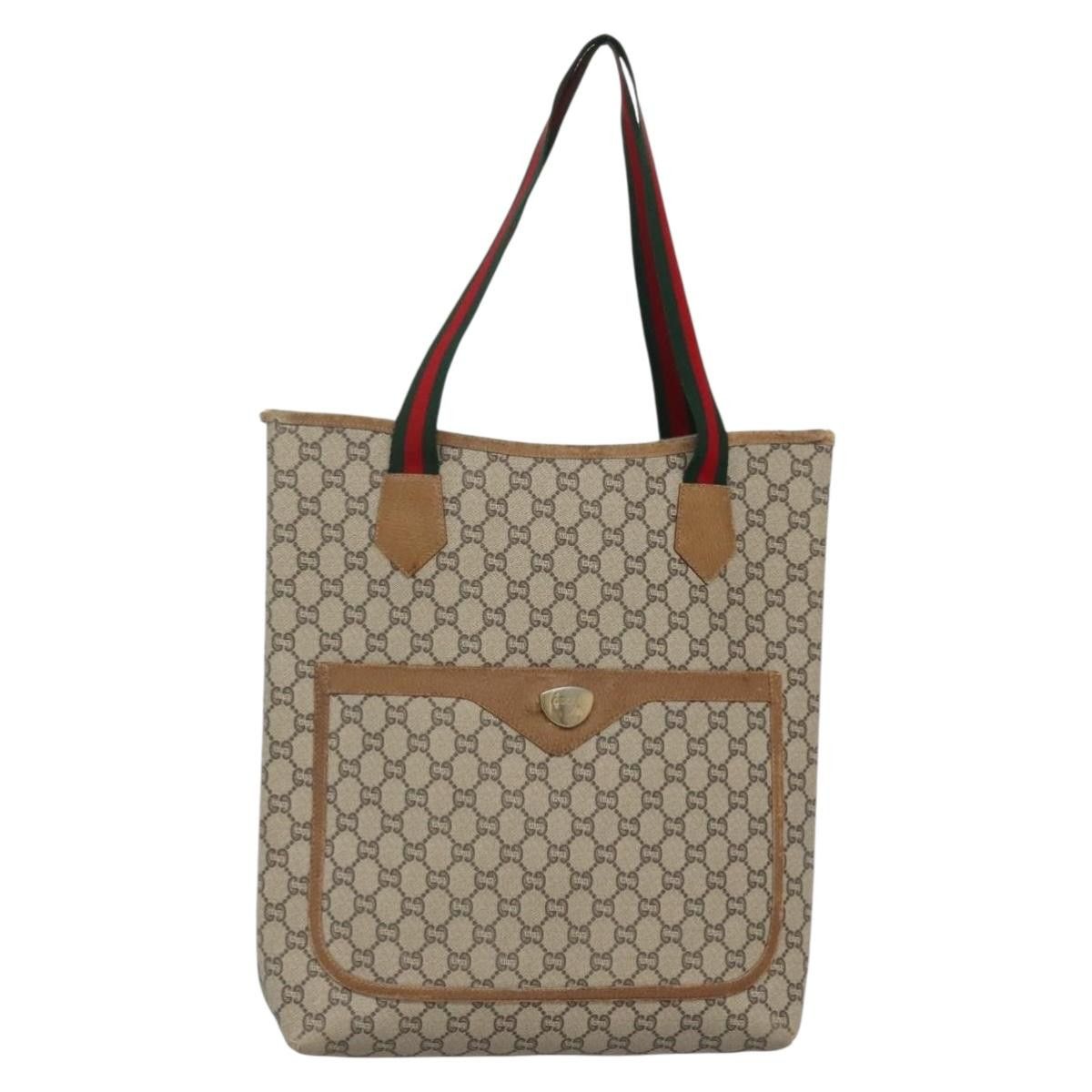 Gucci GUCCI GG Plus Supreme Web Sherry Line Tote Bag Pvc Beige Size ONE SIZE - 1 Thumbnail