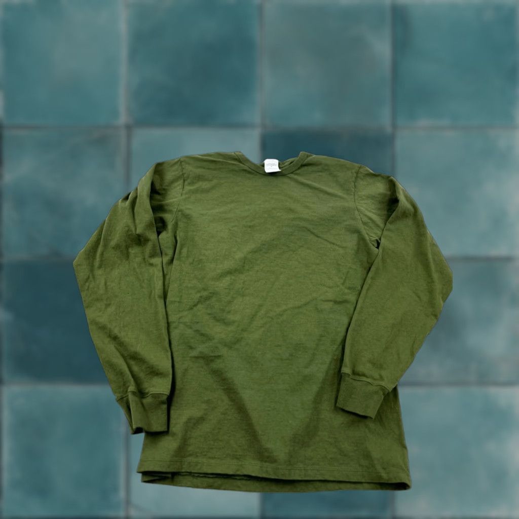 Champion Champion Shirt Mens Medium Green Long Sleeve Crew Neck Pullover Tee Size US M / EU 48-50 / 2 - 1 Thumbnail