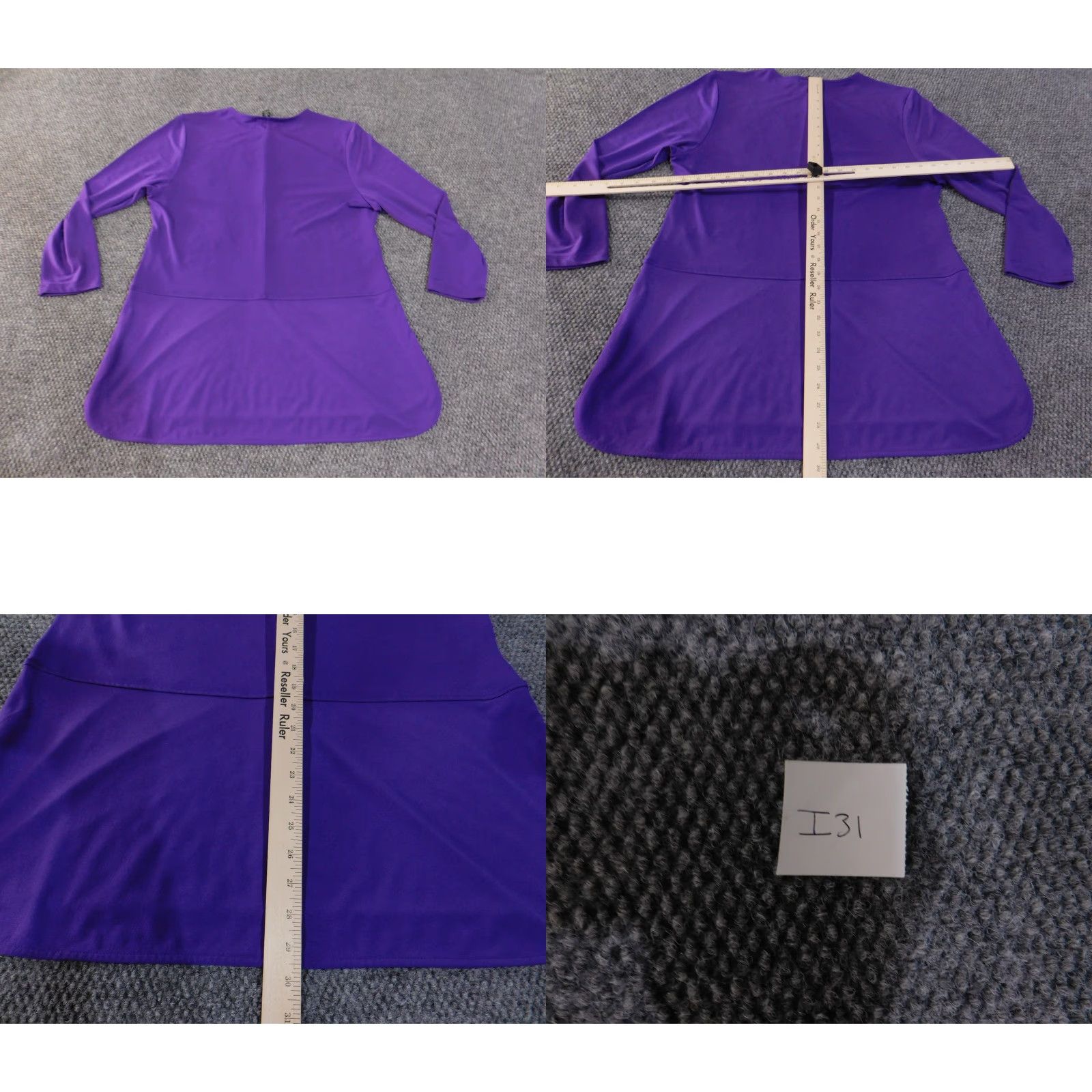 Ralph Lauren Lauren Ralph Lauren Blouse Womens XL Purple Stretch Crew Neck Pullover Casual Knit Polyester Size XL / US 12-14 / IT 48-50 - 8 Thumbnail