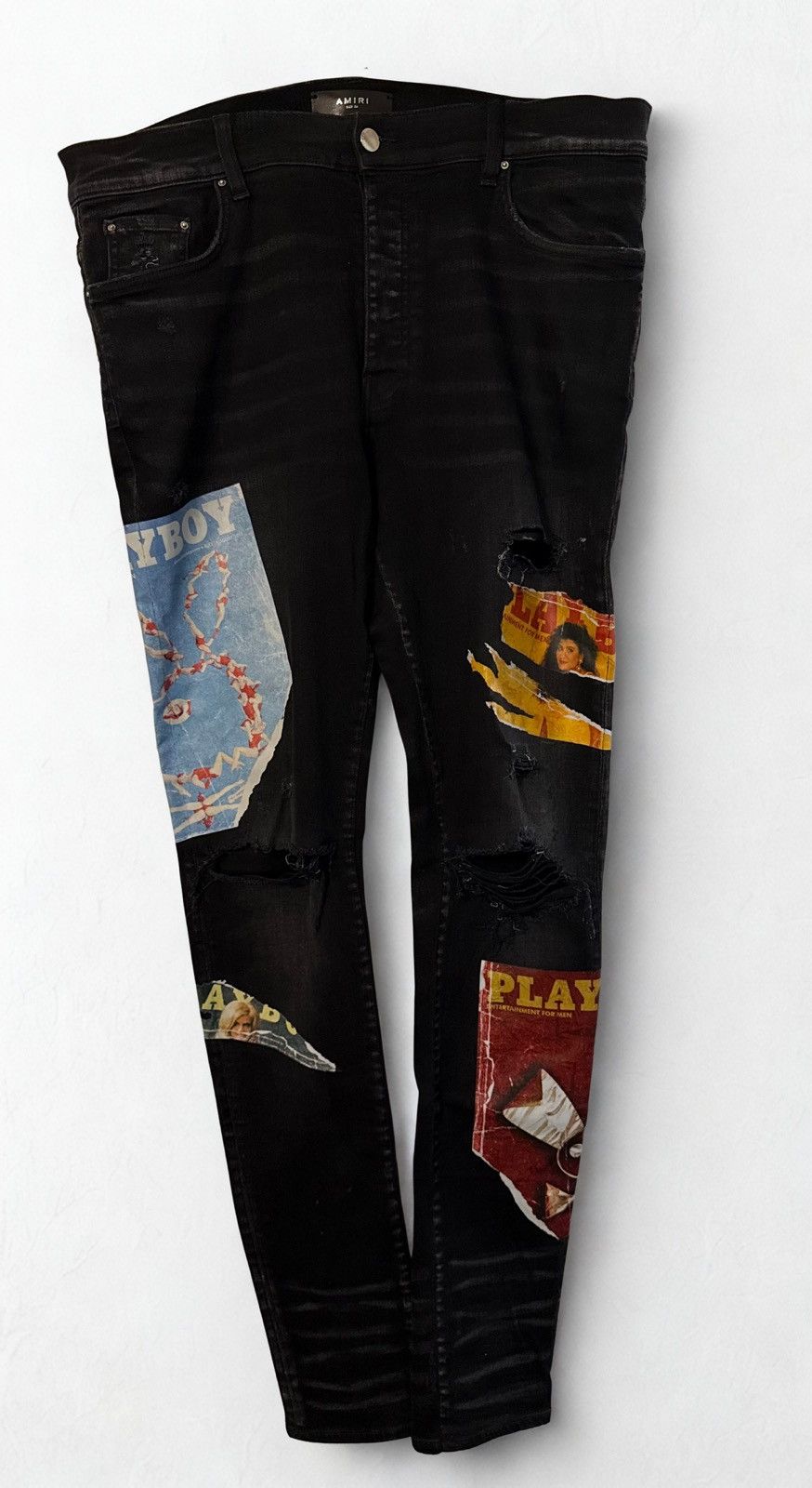 Amiri × Playboy AMIRI Playboy Patch Jeans – Black (Size 34) Size US 34 / EU 50 - 1 Thumbnail