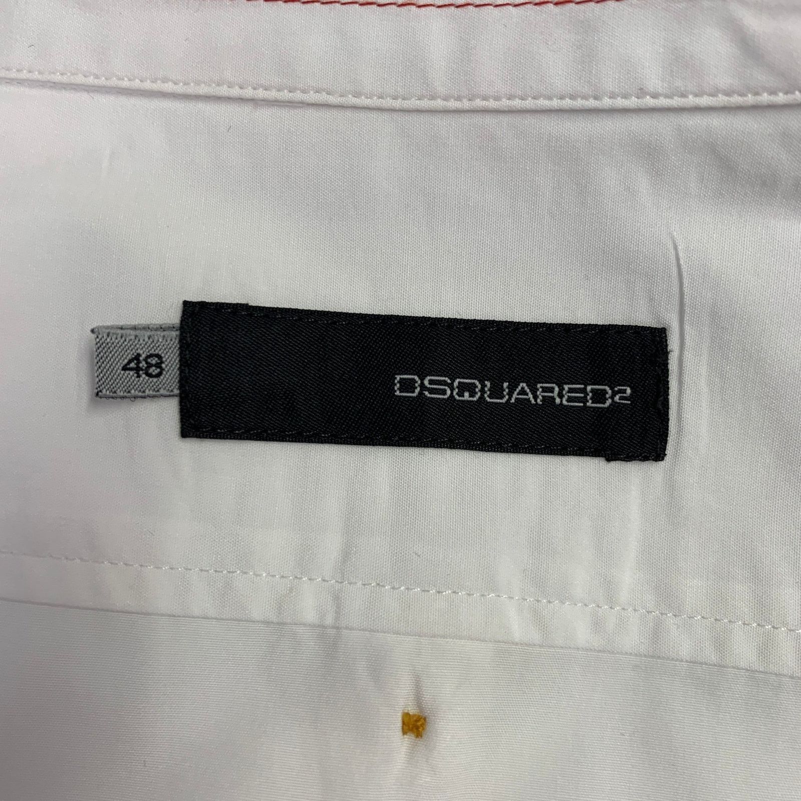 Dsquared2 Size M White Navy Embroidery Cotton Short Sleeve Shirt Size US M / EU 48-50 / 2 - 5 Thumbnail