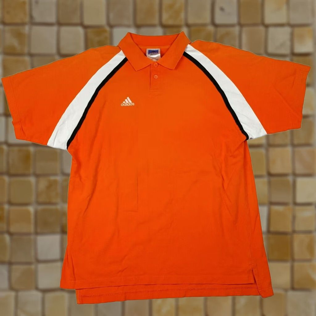 Adidas VTG adidas Polo Shirt - Men's Large Orange Short Sleeve Tennis Soccer Golf Polo Shirt Size US L / EU 52-54 / 3 - 1 Thumbnail