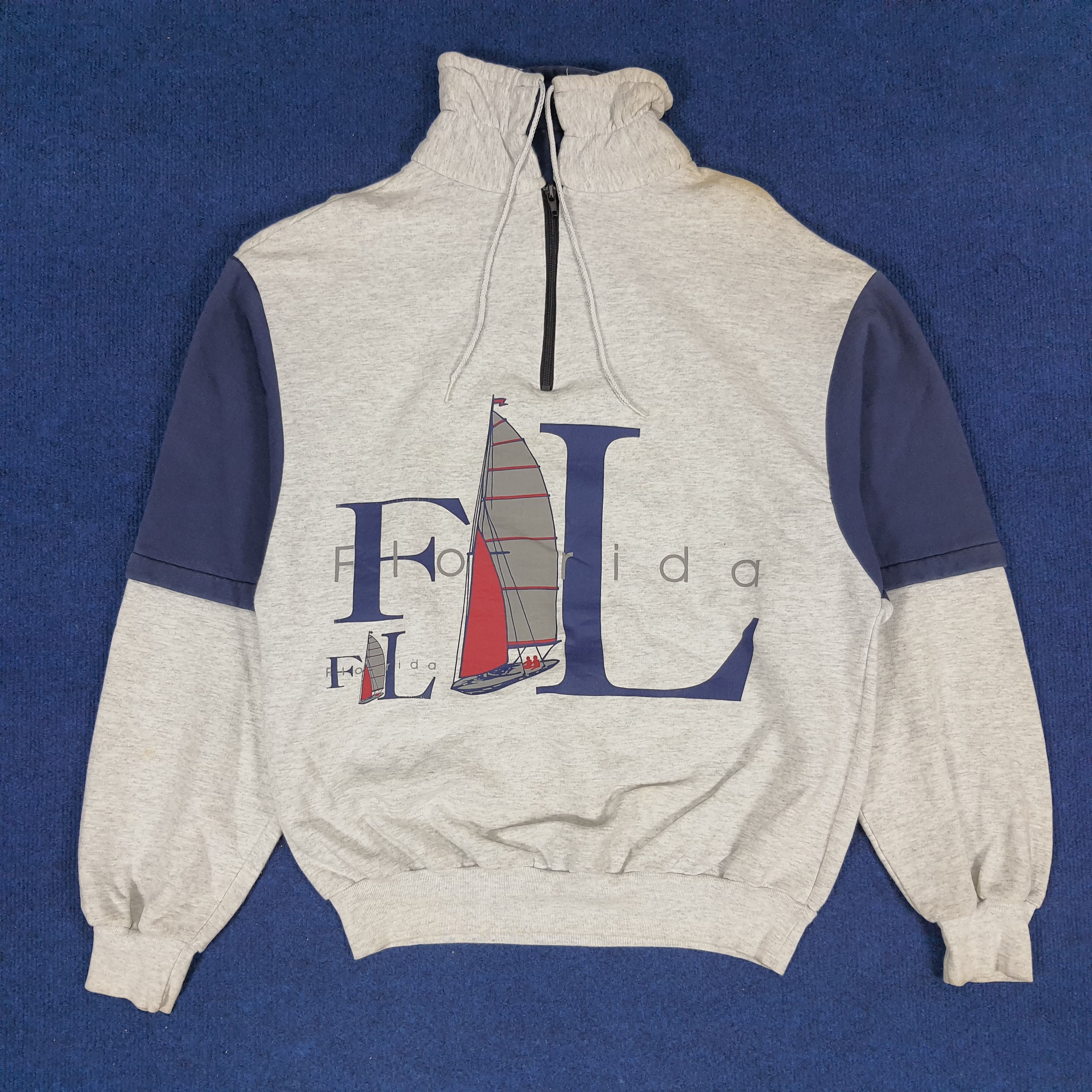 Vintage Vintage Star On The Beach FLORIDA Half Zipper Sweatshirts Size US L / EU 52-54 / 3 - 1 Thumbnail