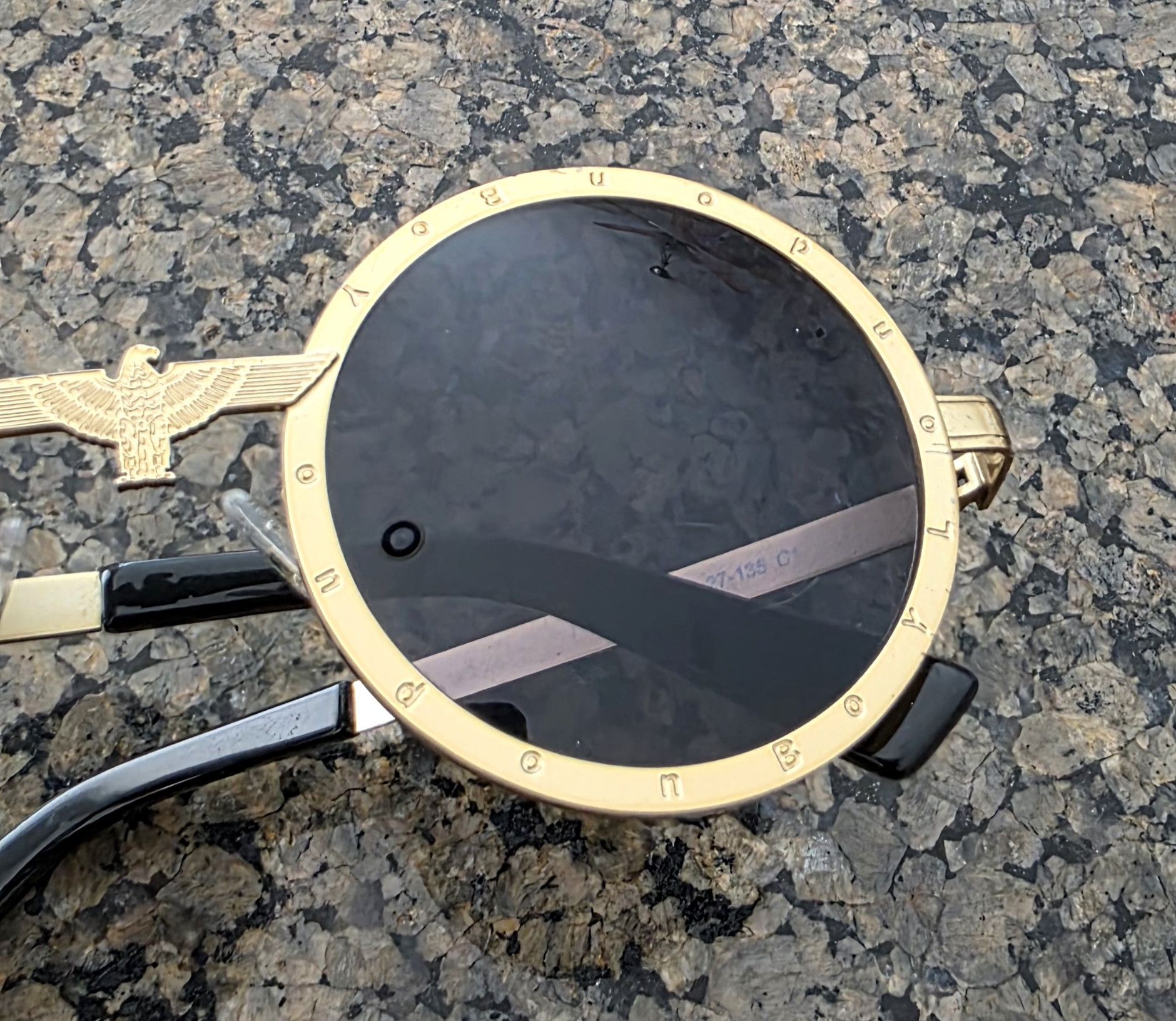 Boy London BOY London Gold Eagle Cyberpunk Lennon Round Sunglasses 80s Size ONE SIZE - 10 Thumbnail
