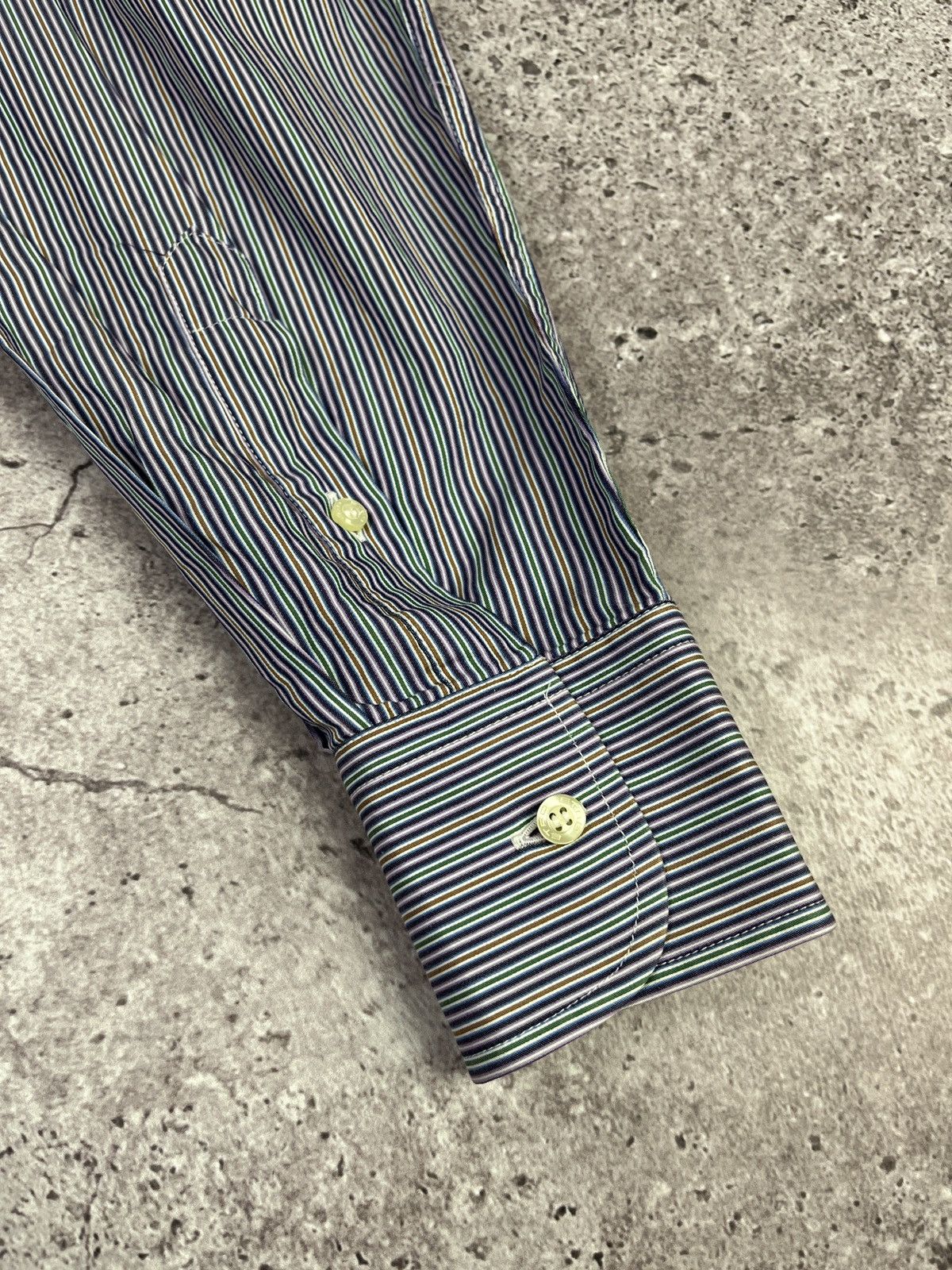 Etro Etro Milano Striped Shirt Multicolor Cotton Pegasus Logo Size US L / EU 52-54 / 3 - 6 Thumbnail