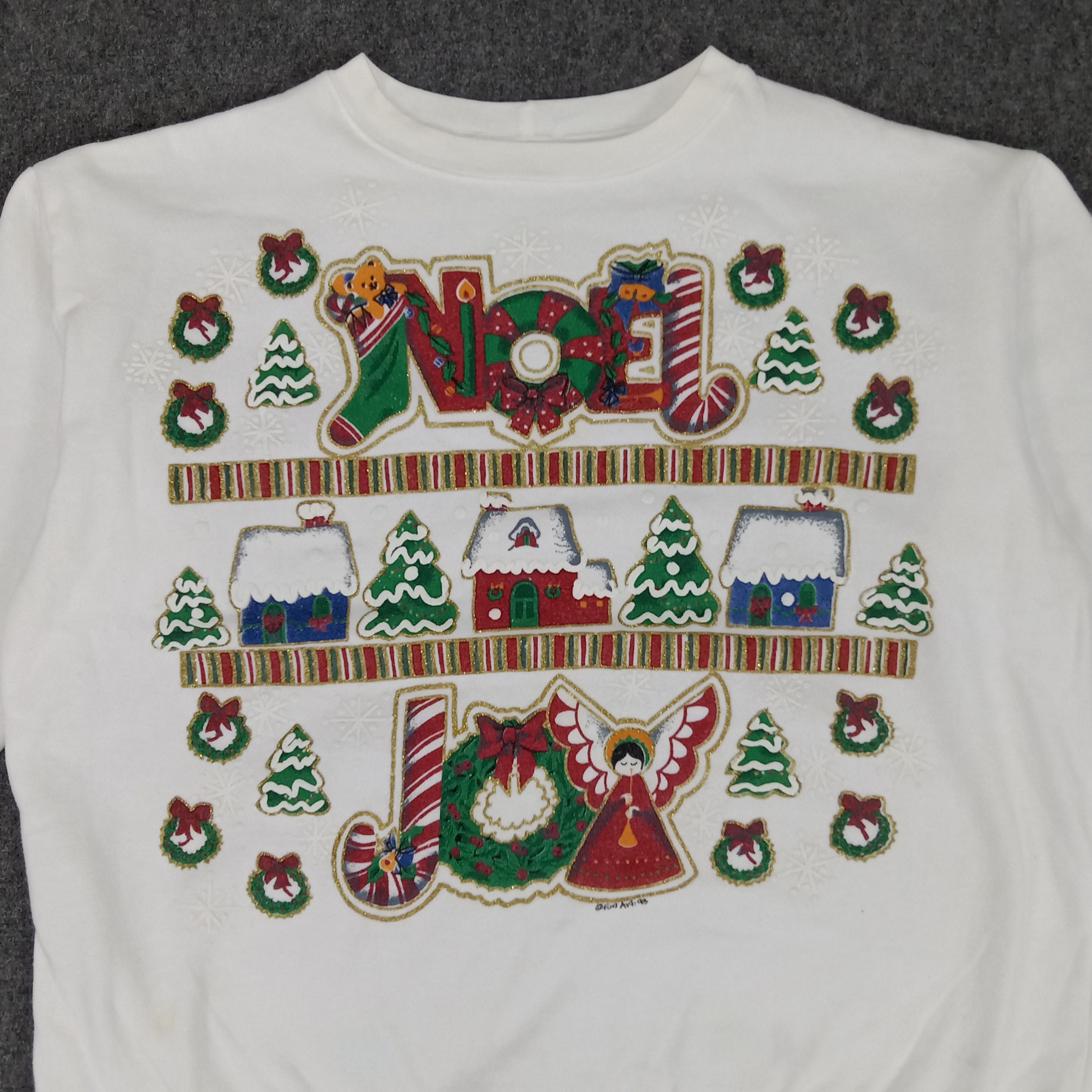 Vintage Marry Christmas Noel Joy Art by FunArt.93 Sweatshirt Size US XL / EU 56 / 4 - 2 Thumbnail