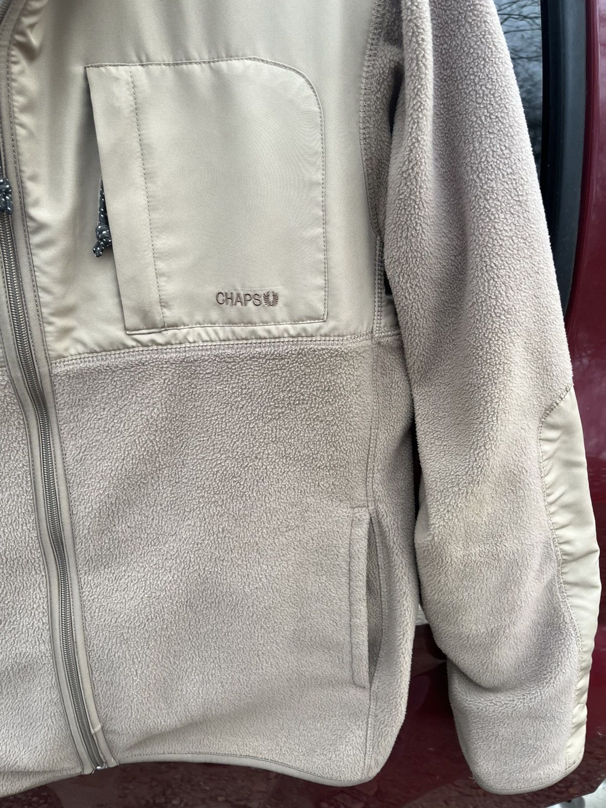 Chaps Ralph Lauren Y2K Chaps men's beige fleece jacket with full zip closure Size US L / EU 52-54 / 3 - 6 Thumbnail