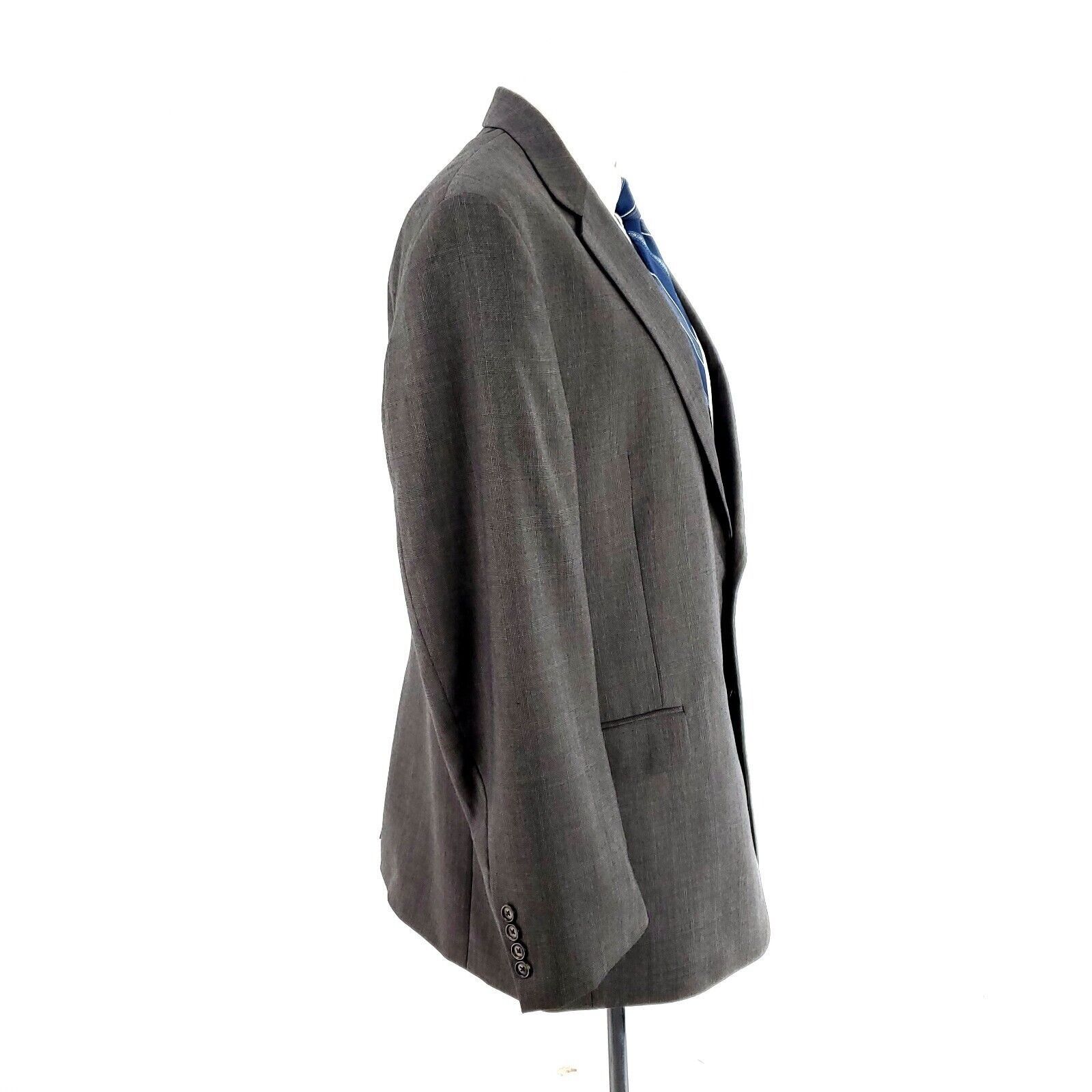 Jos. A. Bank Jos A Bank Wool 2 Button Blazer 42R Gray Plaid Sport Coat Size 42R - 6 Thumbnail