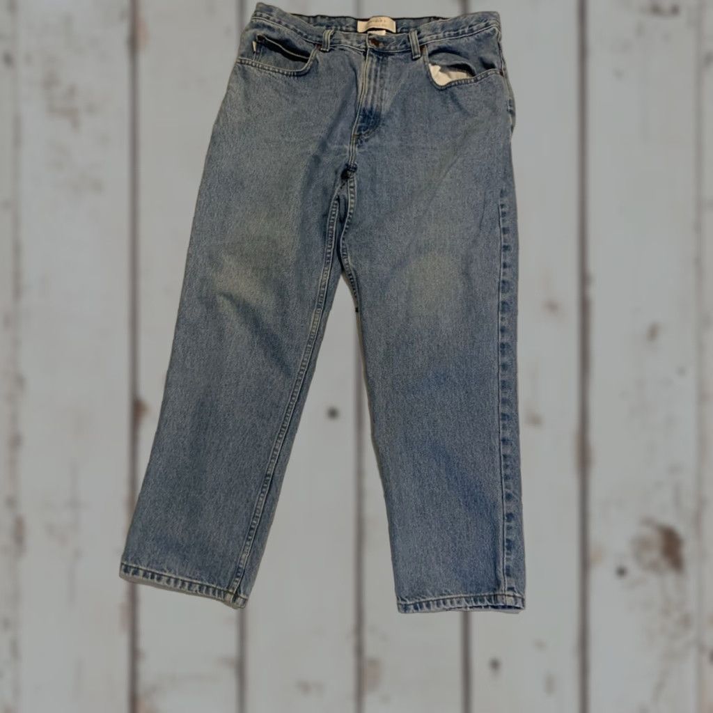 Vintage VINTAGE L.L. Bean Double L Hidden Comfort Waist Mens High Rise Straight Leg Jeans 36x29 Blue Cotton Size US 36 / EU 52 - 1 Thumbnail