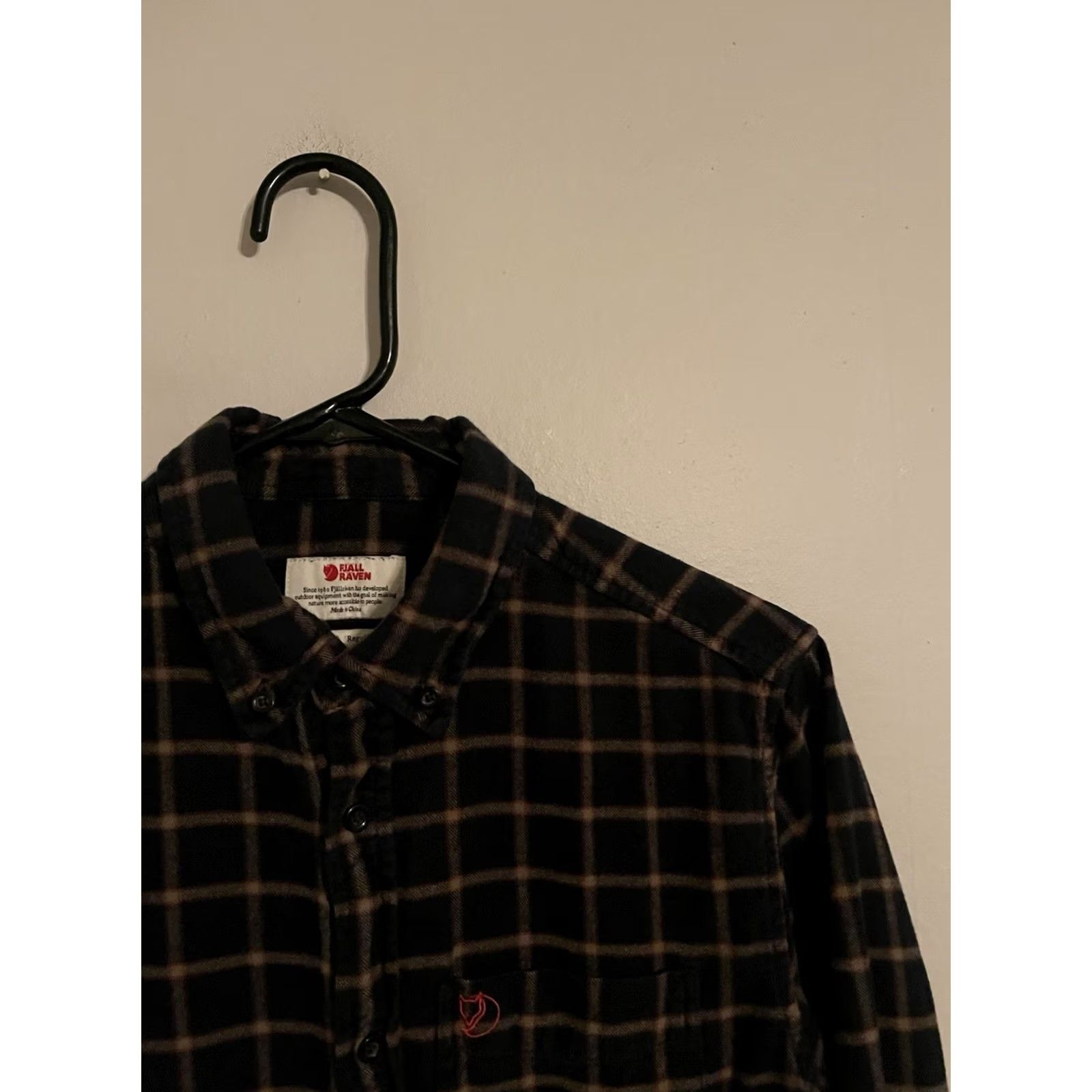 Vintage Fjallraven Ovik Flannel Shirt Men's Medium Navy Blue Check L/S Button Up Size US M / EU 48-50 / 2 - 2 Thumbnail