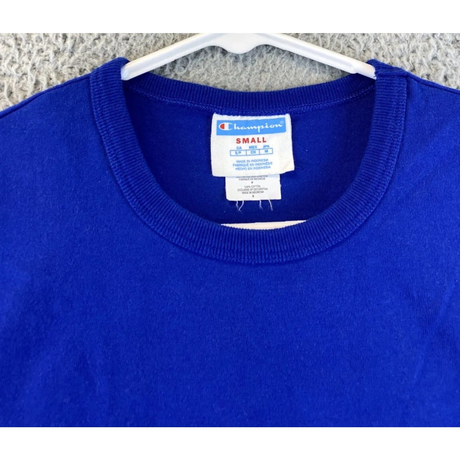 Champion Champion Men T-Shirt S Long Sleeve Blue Spellout Authentic Cotton Shirt 78-55 Size US S / EU 44-46 / 1 - 2 Thumbnail