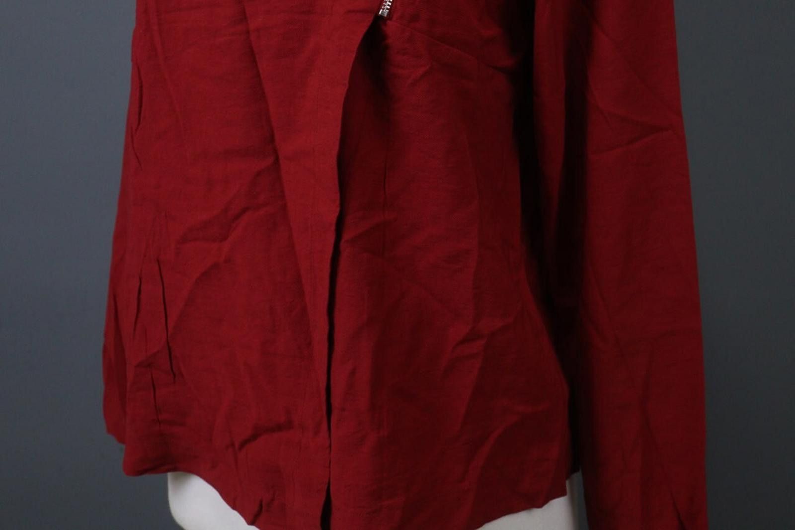 Designer Cop Copine Red Viscose Round Front Wrap Subra Top Size 42 Size M / US 6-8 / IT 42-44 - 10 Thumbnail