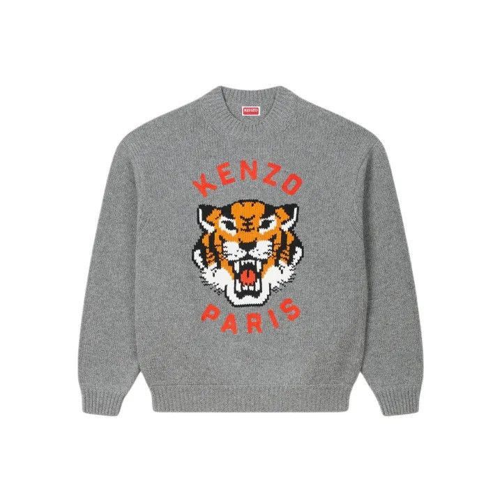 Kenzo KENZO Grey Tiger Logo Sweater for All -2507 Size US L / EU 52-54 / 3 - 1 Thumbnail