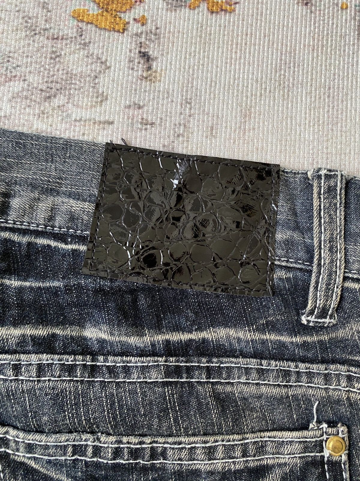Japanese Brand Black Baccara Distressed Claws Mark Design Flare Denim Size US 32 / EU 48 - 20 Thumbnail