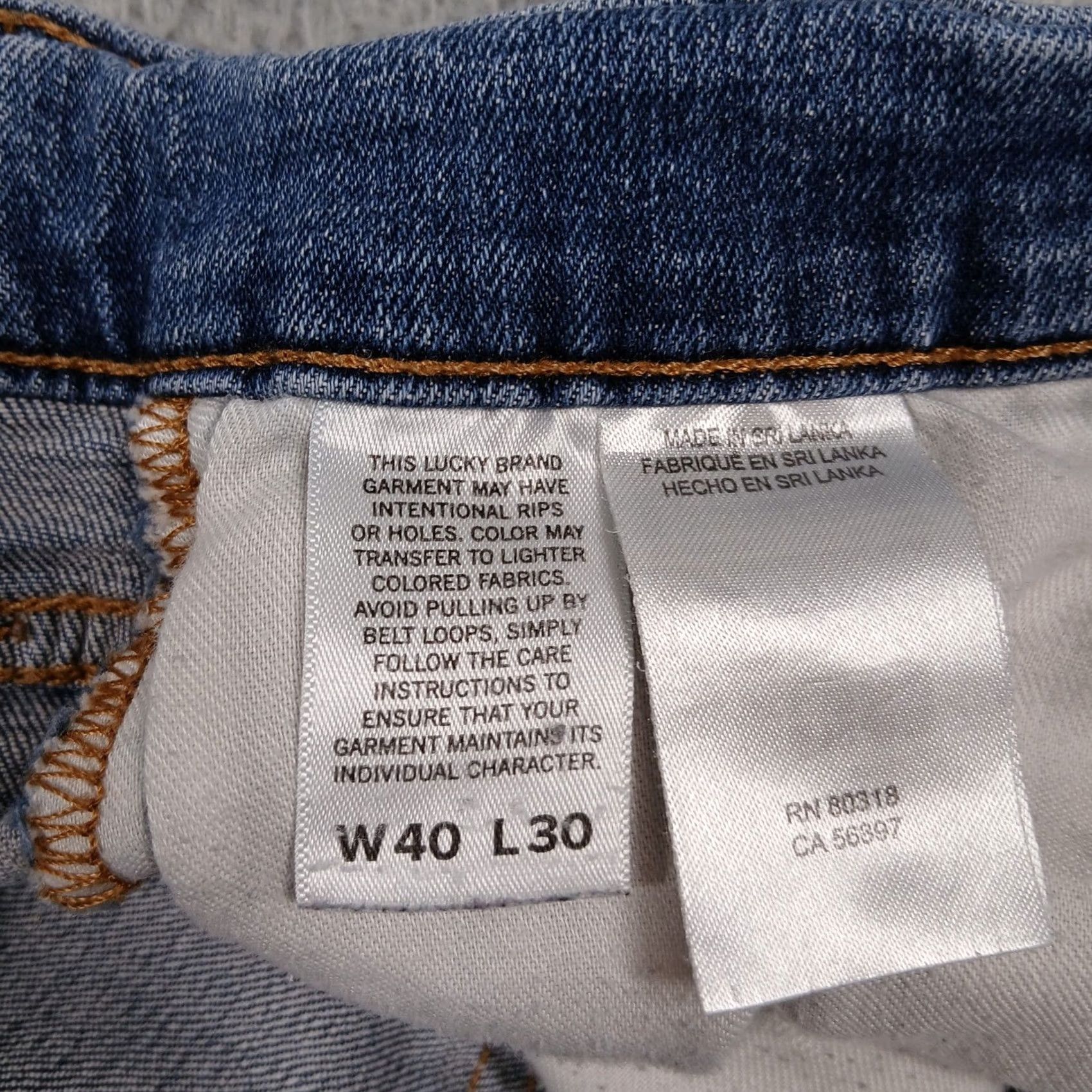 Lucky Brand Lucky Brand 410 Athletic Slim Jeans Men 40x30 Blue Denim Slim Fit Five-Pocket Regular Inseam 30in Light Wash Vintage No Size US 40 / EU 56 - 5 Thumbnail