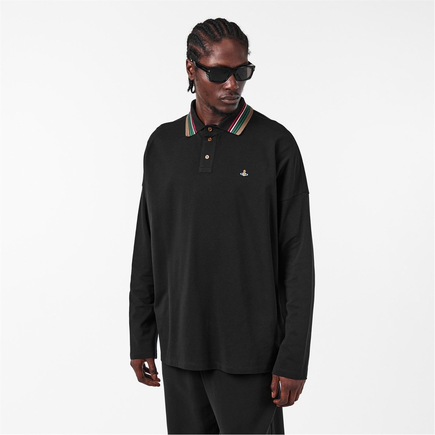 Vivienne Westwood o1g2r1mq0526 Long Sleeve Polo Shirt in Black Size US M / EU 48-50 / 2 - 3 Thumbnail