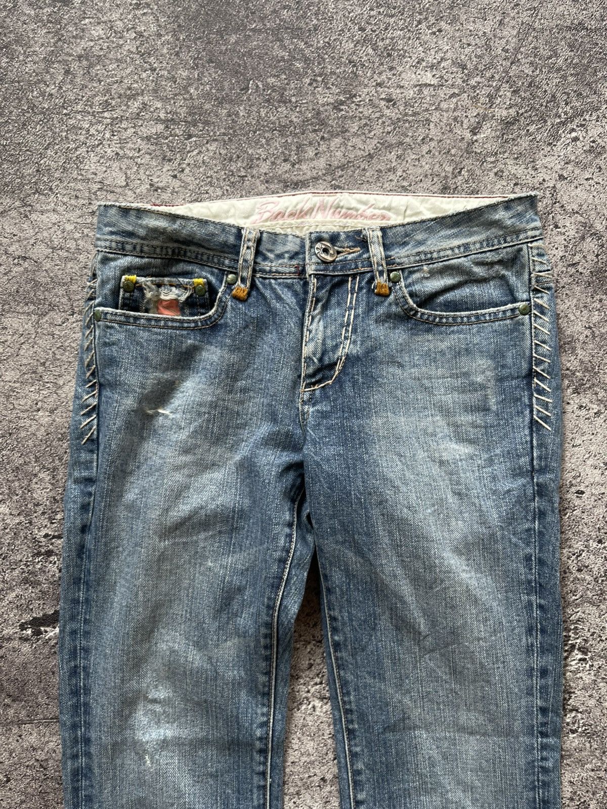 Japanese Brand Vintage Jepanese Brand Blue Faded Wash Style Flare Jeans Size 29" - 5 Thumbnail