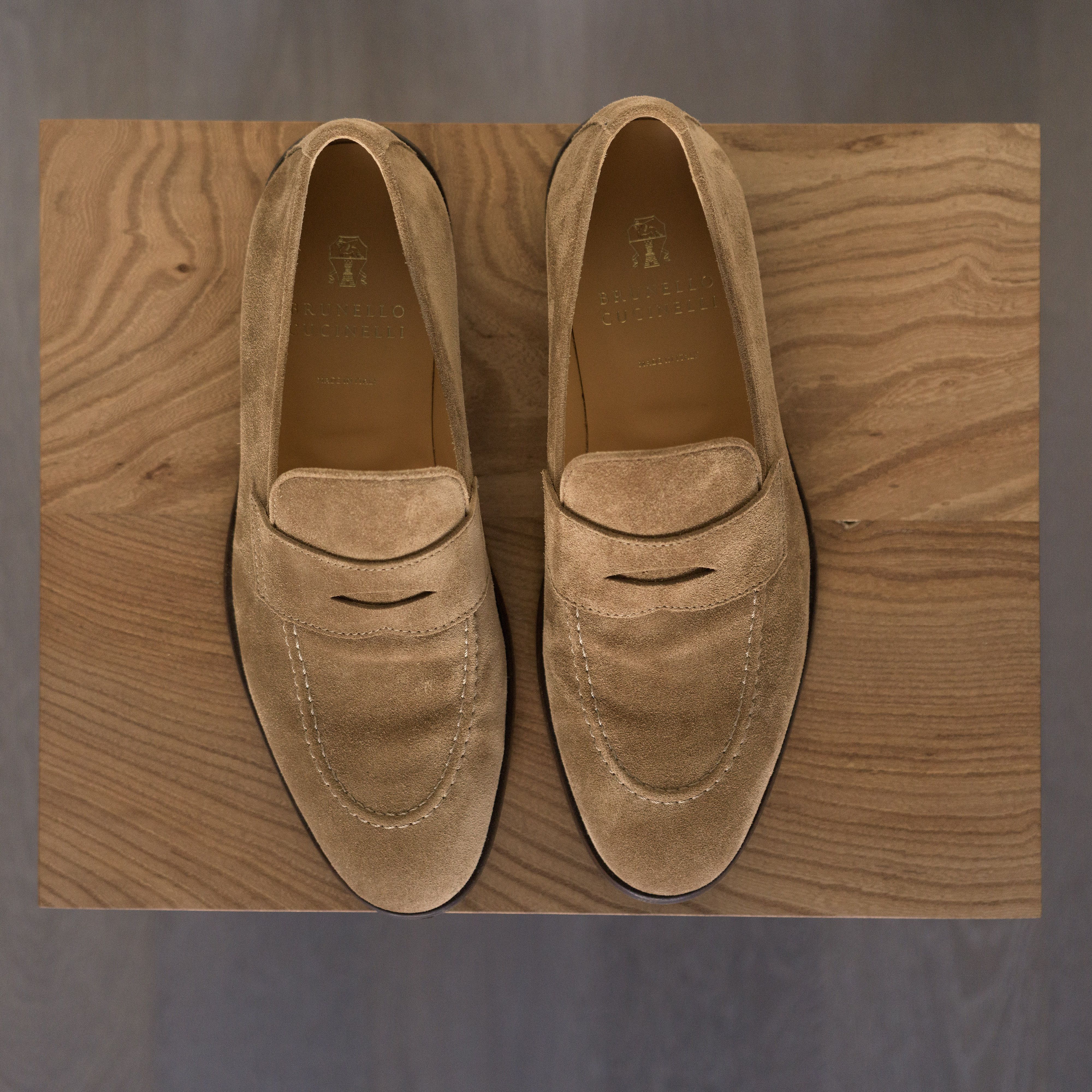Brunello Cucinelli Suede Penny Loafers - Chestnut Size US 9 / EU 42 - 2 Thumbnail