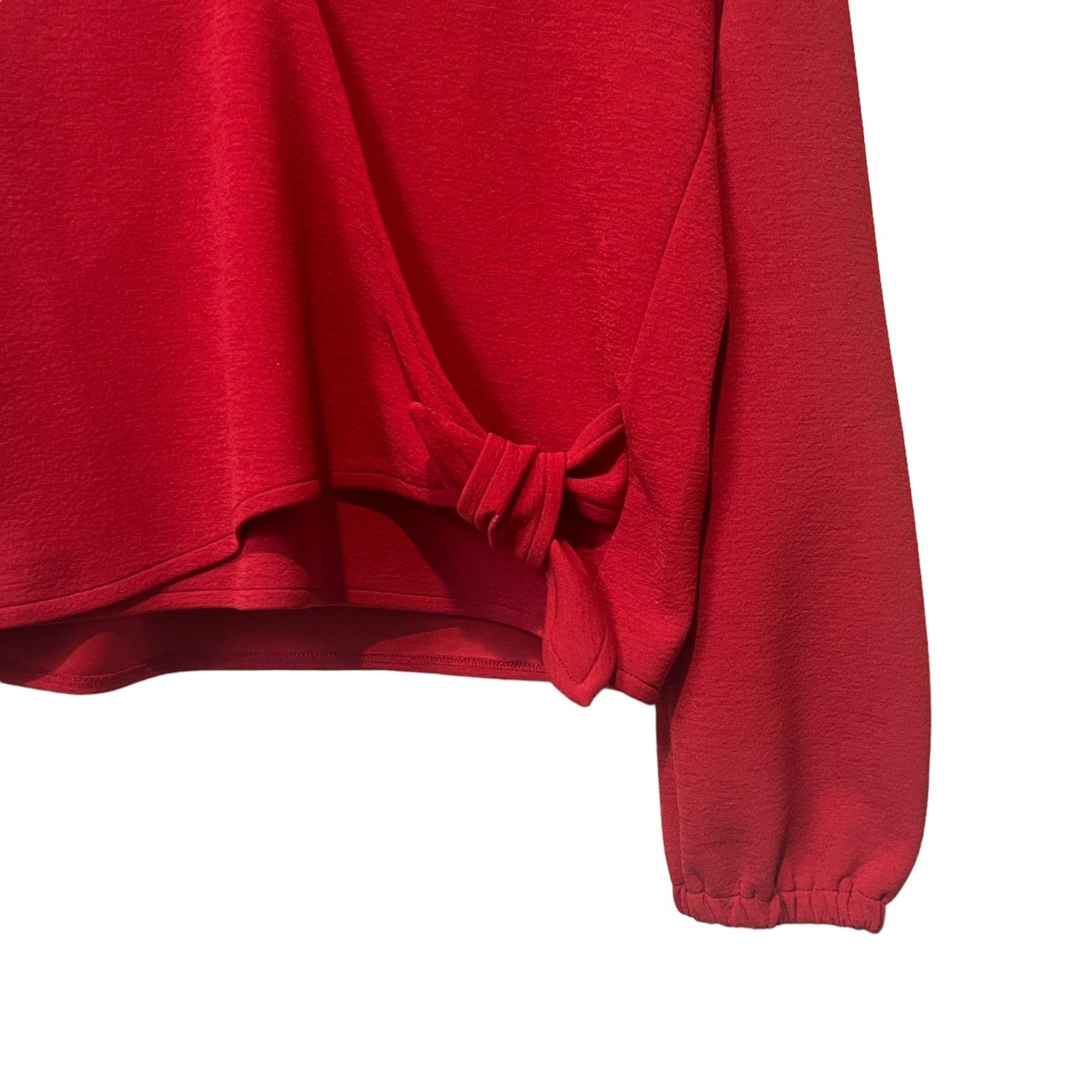Madewell Madewell Texture + Thread Red Crepe Mock Wrap Top Blouse M Size M / US 6-8 / IT 42-44 - 6 Thumbnail