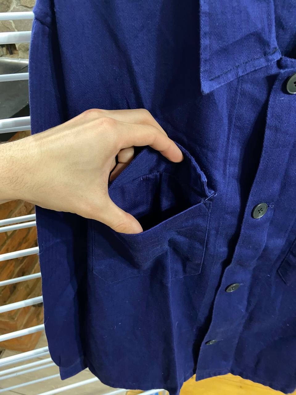 Vintage Vintage Franch Adult Workwear Blue Pockets Jacket Size 54 Size US L / EU 52-54 / 3 - 4 Thumbnail
