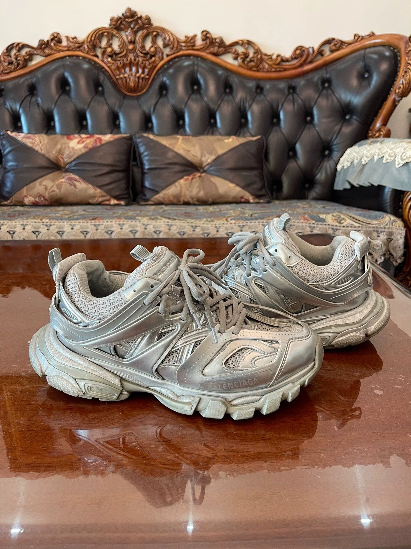 Balenciaga Balenciaga Triple S Metallic Silver 41 Size US 8 / EU 41 - 3 Thumbnail