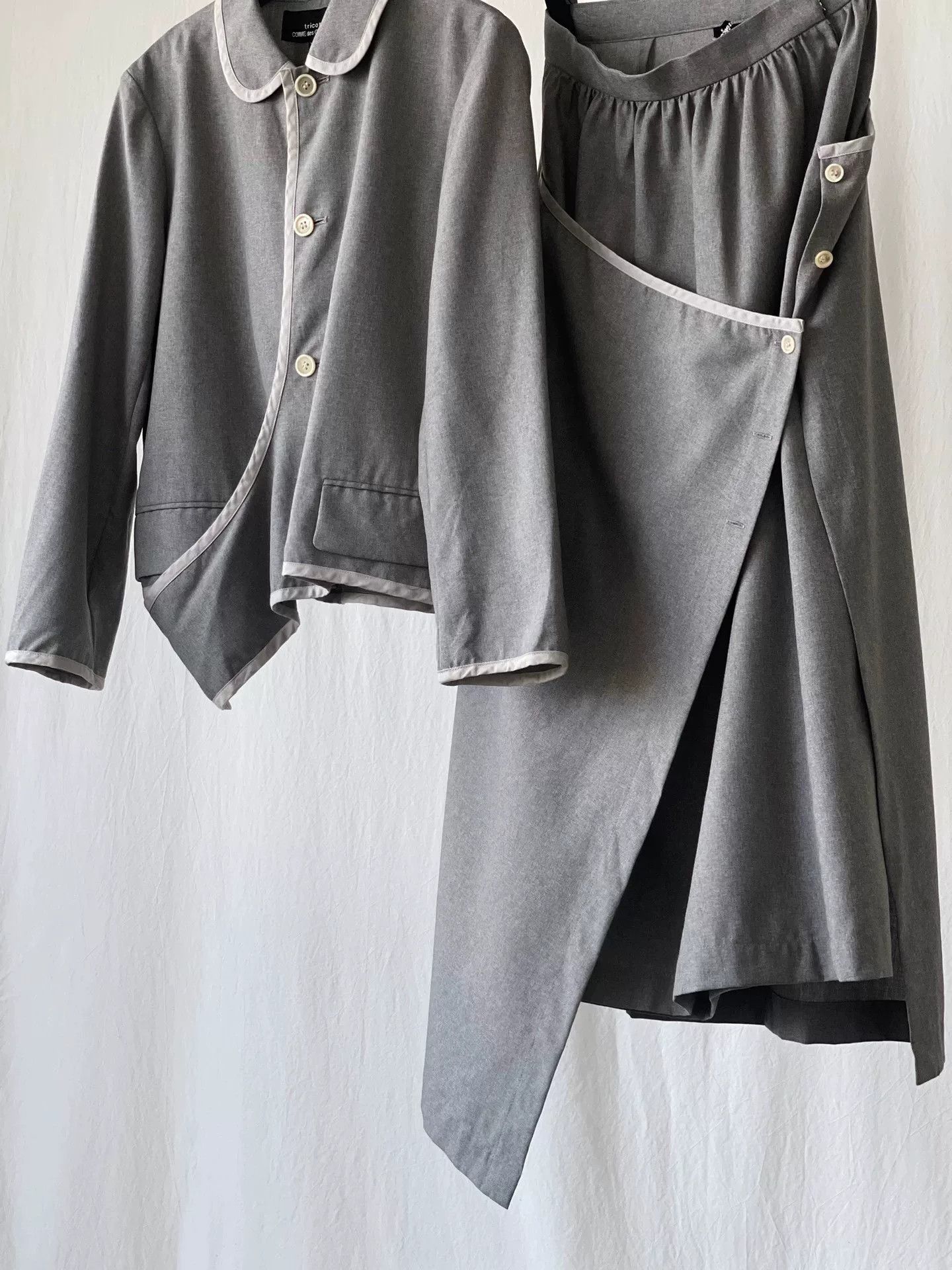 Comme des Garcons Gray Asymmetrical Layered Outfit Set Size M / US 6-8 / IT 42-44 - 1 Thumbnail