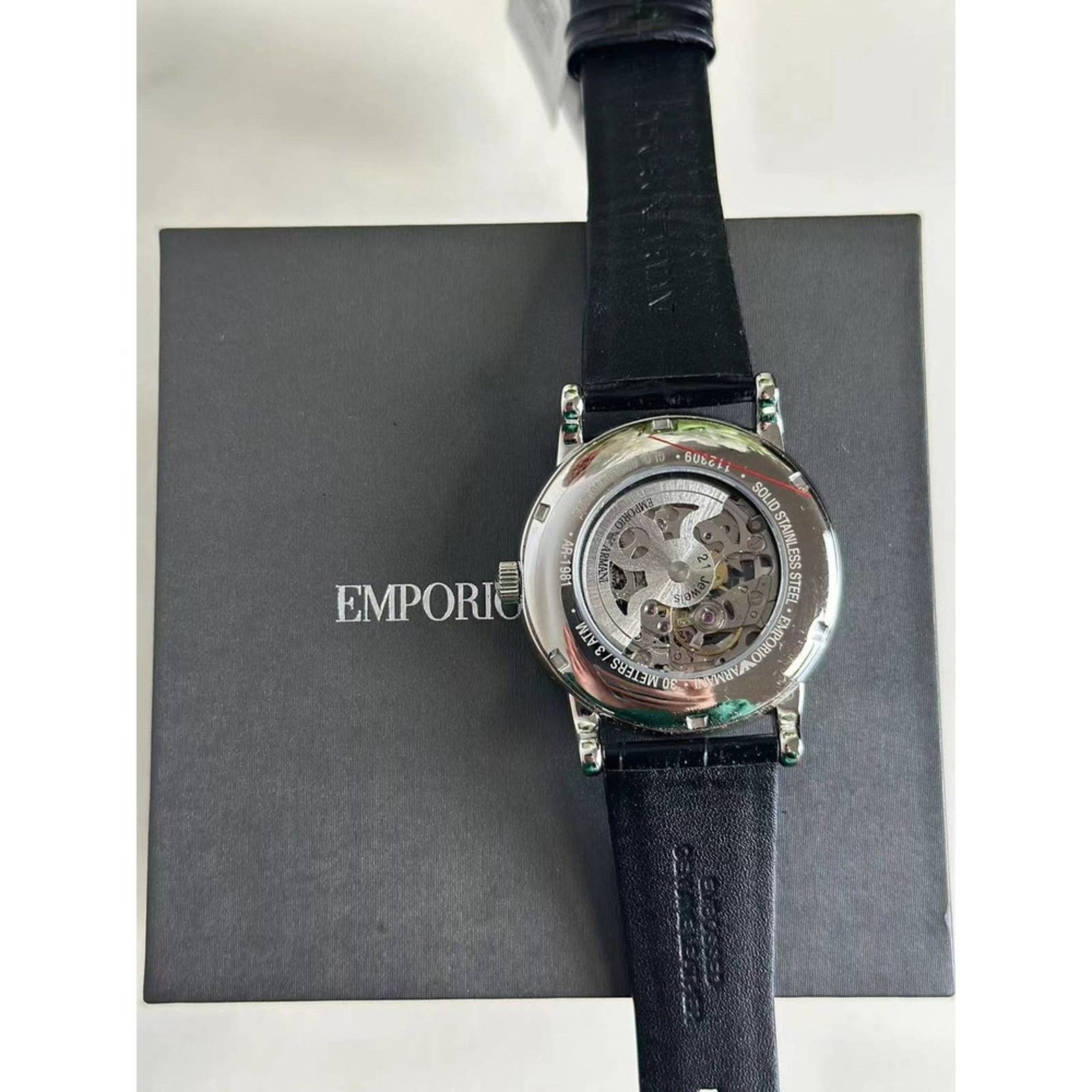 Emporio Armani Emporio Armani AR1981 Men Automatic Crocodile Leather Watch Size ONE SIZE - 5 Thumbnail