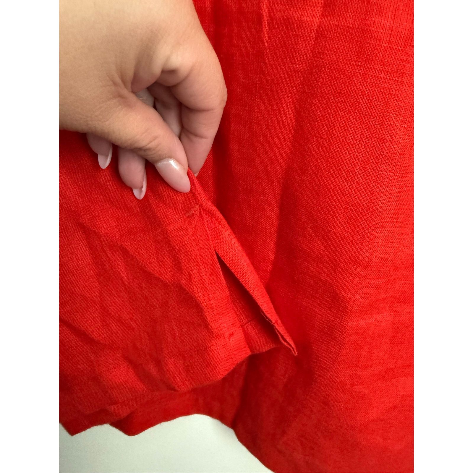 Jams World Jams World Red 100% Linen Button-Up Sleeveless Top XL Size XL / US 12-14 / IT 48-50 - 3 Thumbnail