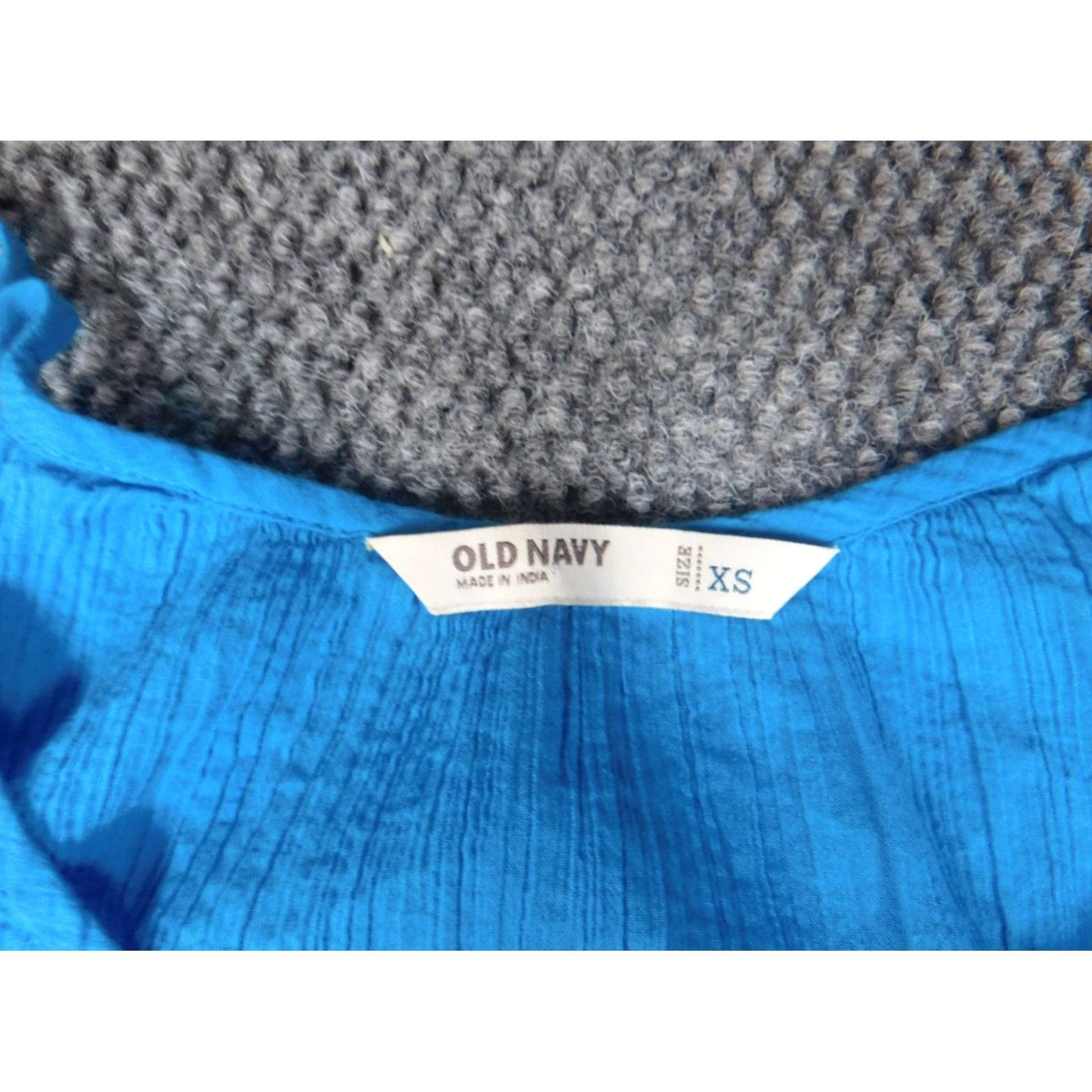 Old Navy Old Navy Womens Blouse XS Blue Pullover Sleeveless Collared 100% Cotton Casual Regular Shirt Women Size XS / US 0-2 / IT 36-38 - 5 Thumbnail